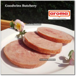 Aroma Bali frozen pork HAM HONEY half cut as steaks 1cm 3/8" (price/pack 5pcs 1kg)